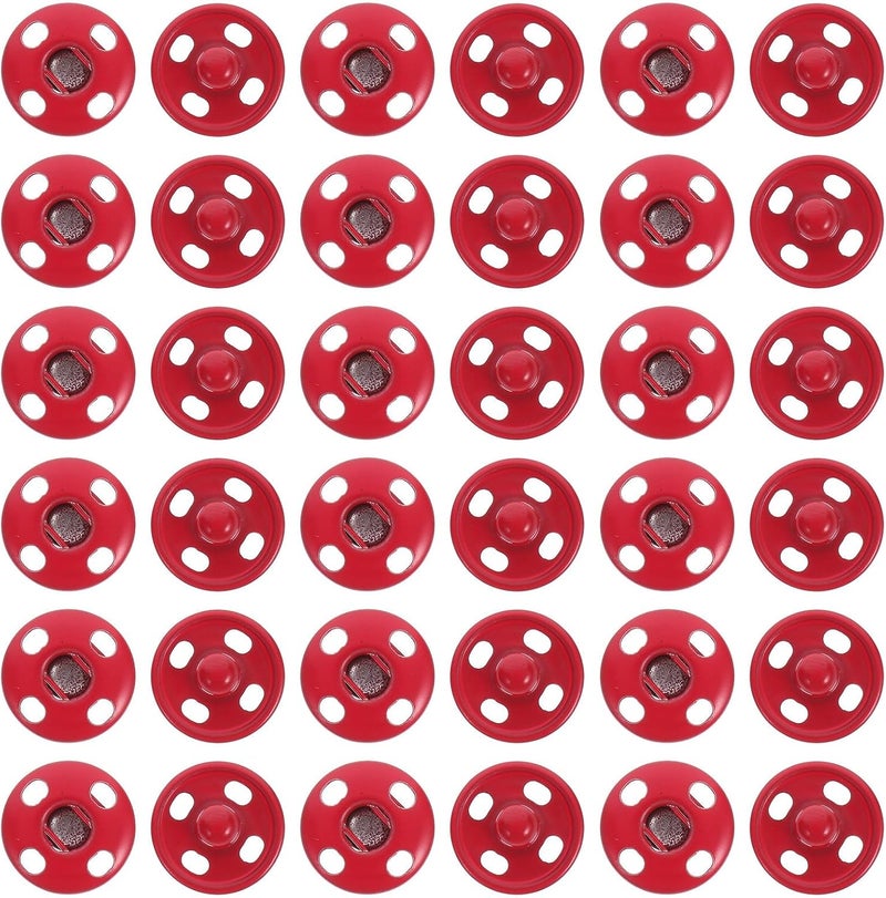 WRITWAA 50pcs Metal Clothes Snap Fasteners Button Snaps Red 20l (12.5mm) Multi-Functional Invisible Sewing Fasteners for Shirts Coats Trench Crafts - Image 1
