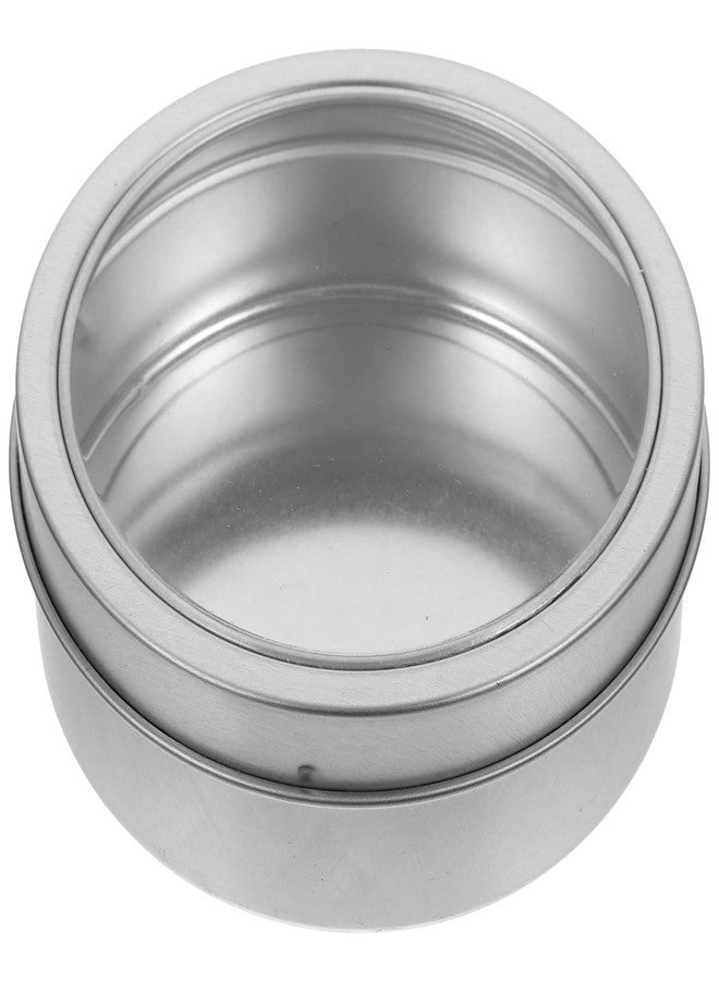 جارنيك علب ألومنيوم من جارنيك سعة 3 أونصات - علبة توابل دائرية بمغناطيس - علب تخزين معدنية بغطاء لولبي شفاف لتخزين التوابل والحلويات ومرطب الشفاه والشموع - Image 1