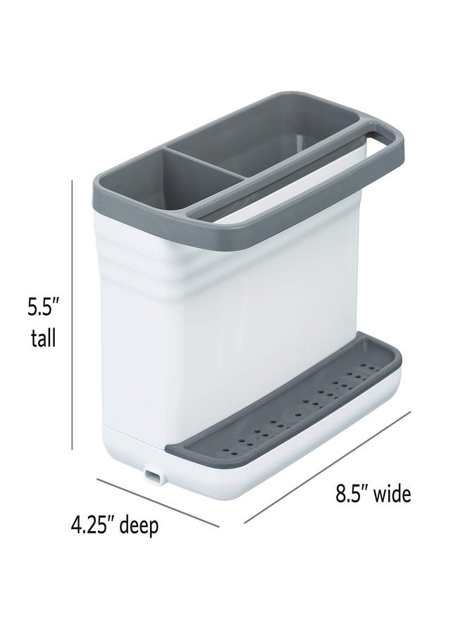 Glad Kitchen Sink Organizer Caddy with 2 Compartments | Sponge Holder for Soap, Scrubber Brush, and Dish Cloth | Drain Holes and Pour Spout Keeps Countertop Dry - Image 4