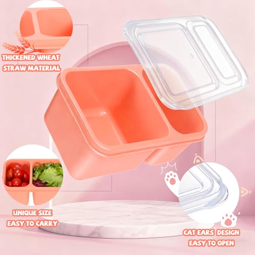 Hiitytin 3 Pack Snackle Box Container for Meal Prep, 2 Compartment Small Reusable Lunchable Toddlers Snack Pack Box Containers with Lids for Kids Adults Leakproof (3 PCS) - Image 3