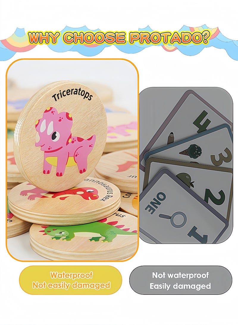 Peachjoy Memory Matching Game for Kids, 24Pcs Animal Matching Cards, Educational Memory Matching Game for Preschool 4 5 6 Years Old -Dinosaur - Image 5