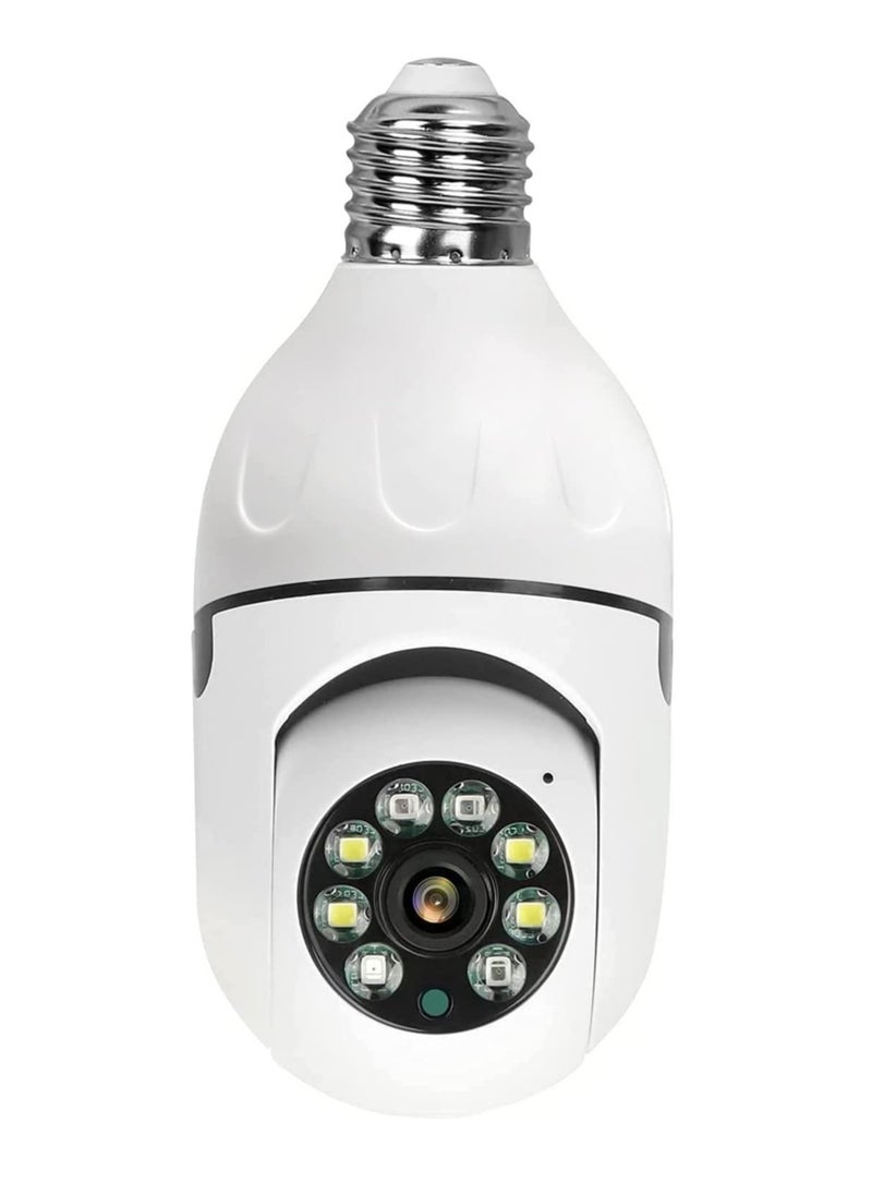 E27 Bulb 1080P 2.4GHz WiFi 360 Degree Panoramic Night Vision 2-Way Audio, Smart Motion Detection and Alarm Surveillance Cameras