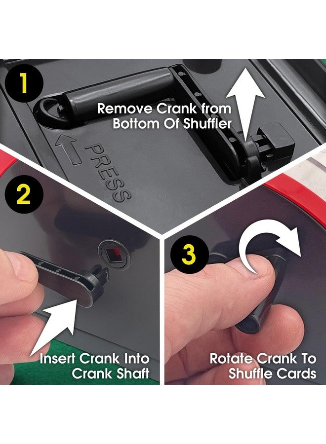 CHH خلاط بطاقات يدوي CHH - خلاط بطاقات يدوي لبطاقات اللعب بحجم قياسي أو بريدج - هادئ وسهل الاستخدام - مصمم لعدد 2 من الطوابق - Image 4