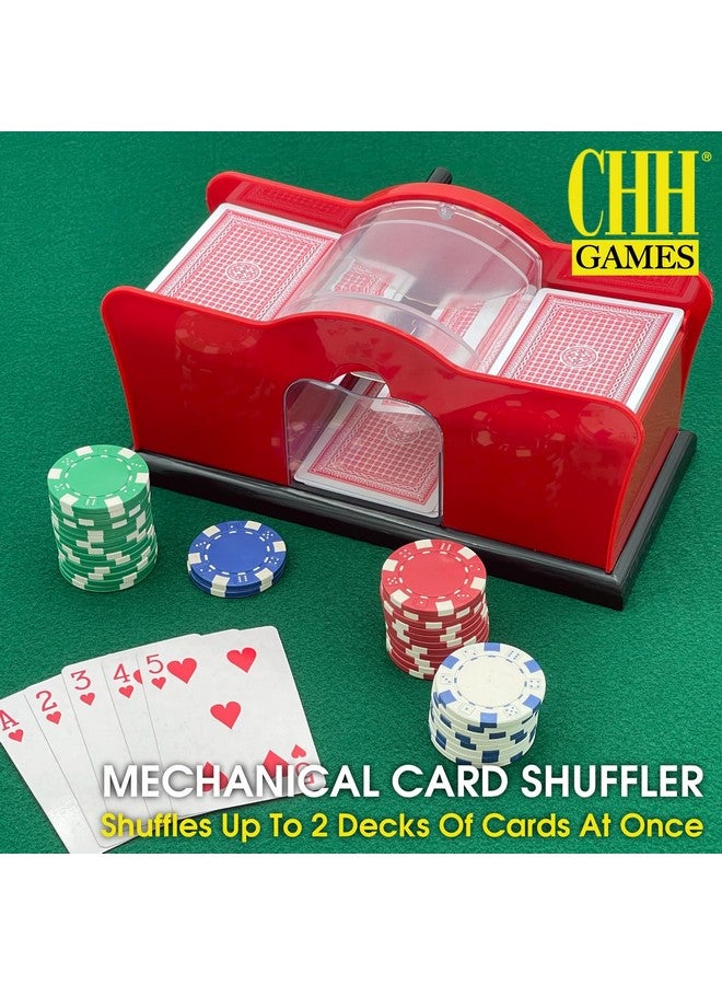 CHH خلاط بطاقات يدوي CHH - خلاط بطاقات يدوي لبطاقات اللعب بحجم قياسي أو بريدج - هادئ وسهل الاستخدام - مصمم لعدد 2 من الطوابق - Image 2