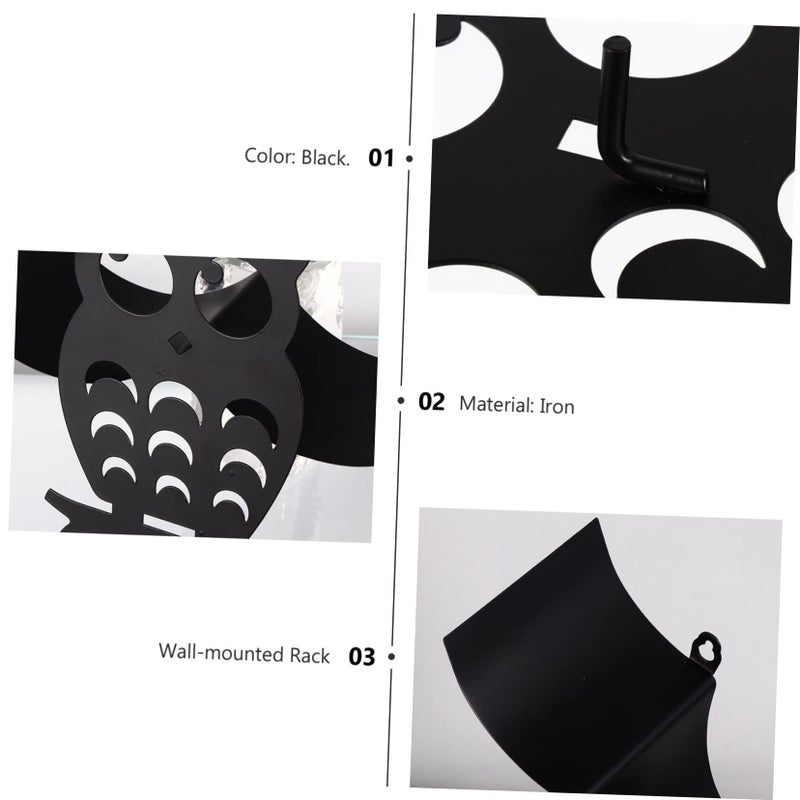 Wall Mounted Iron Paper Towel Holder Decorative Owl Design Kitchen Bathroom Storage Rack - Image 4