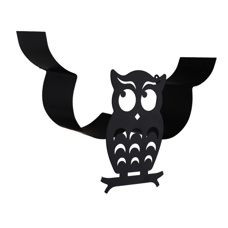 Wall Mounted Iron Paper Towel Holder Decorative Owl Design Kitchen Bathroom Storage Rack - Image 2