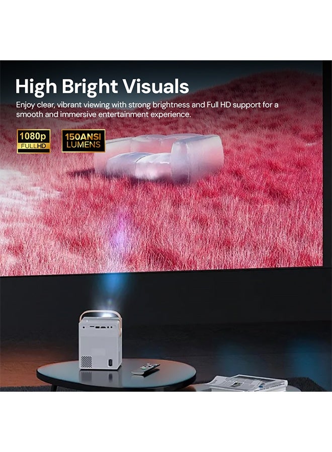 HD Portable Android Projector |120 ANSI Lumens 180" Display 4k Supported Projector with 5G WiFi & Bluetooth, Android 9.0 Home Theater Video Projector - Image 3