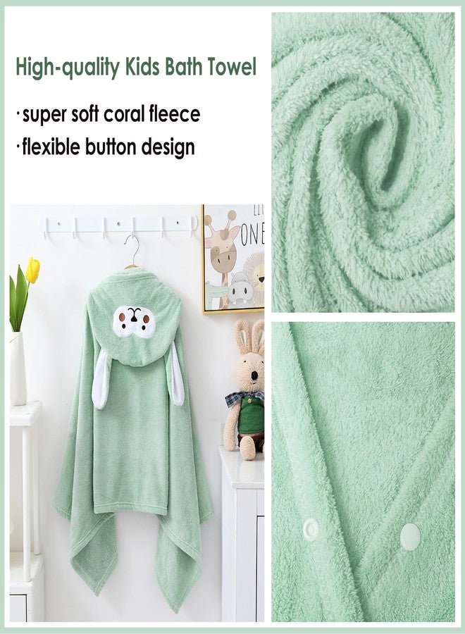decalsweet Kids Hooded Bath Towels Beach Towel Girls Boys Soft Swim Pool Cover Up Super Absorbent Cute Cartoon Animal - Image 3