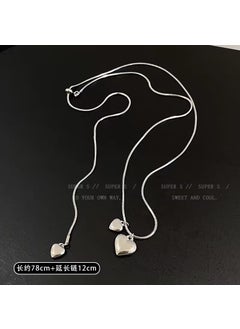 Chic Long Sweater Necklace Pendant Women 2024 Pull-out love necklace
