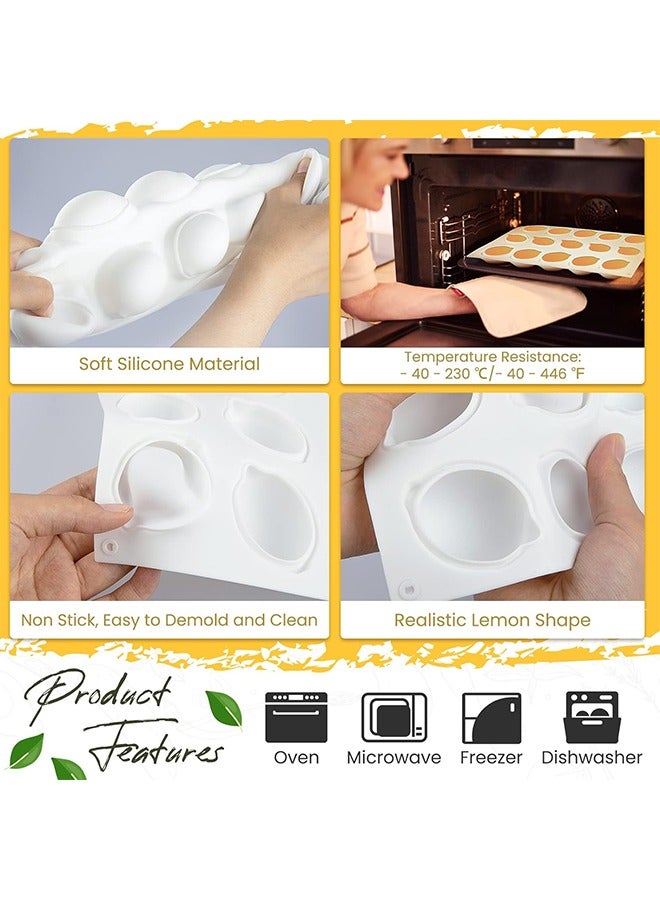 Lemon Shape Silicone Molds Mousse Cake Mold Cakes Non-Stick 3D Baking Pan Dessert Cheesecake Bakeware Mould For DIY Pastry Candy Chocolate Jelly Fondant Candy Cupcake Soap Candle, 15-Cavity - Image 3
