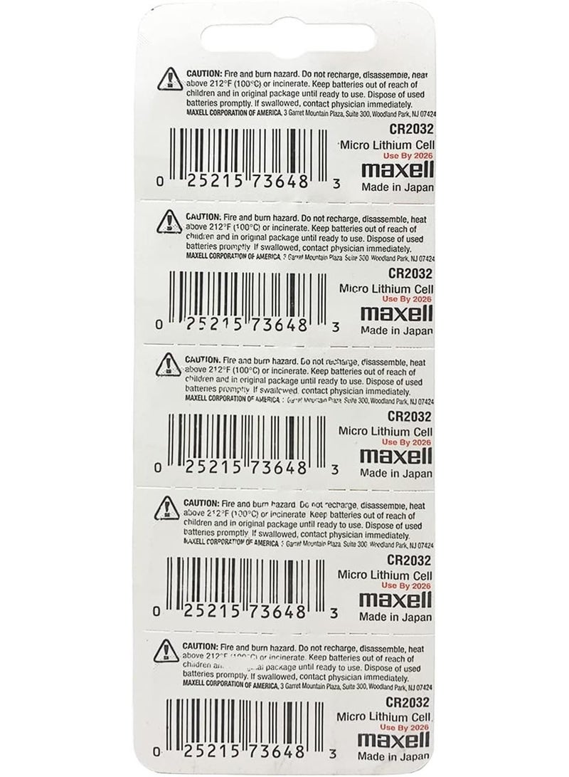 Maxell Lithium Battery 5pcs CR2032 - Image 2