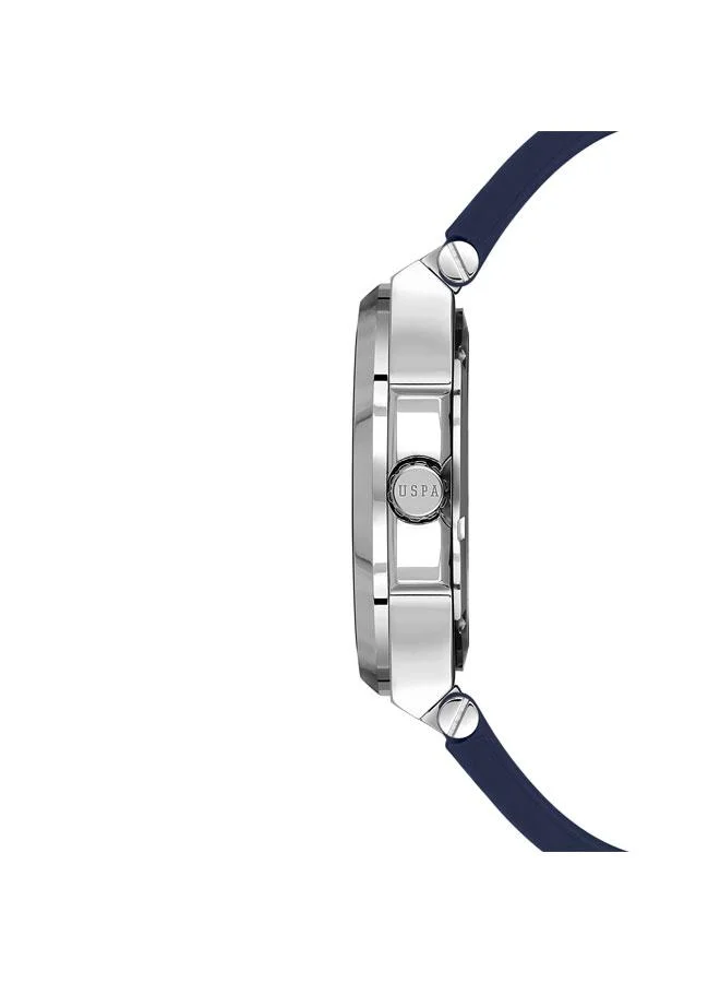 يو اس بولو اسن Fundamental 44mm Men's Watch with Blue Dial & Rubber Strap