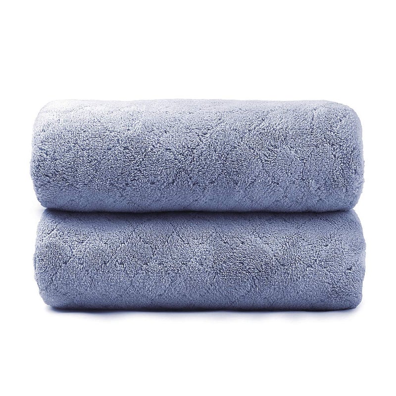 JML Microfiber Bath Towels, Ultra Soft, Super Absorbent, Fast Drying, No Fading, Large Body Towel Set for Shower, Gym, Suana, Sport, Travel, Fitness, SPA,Yoga (Coral Fleece Blue, 30 in x 60 in) - Image 2