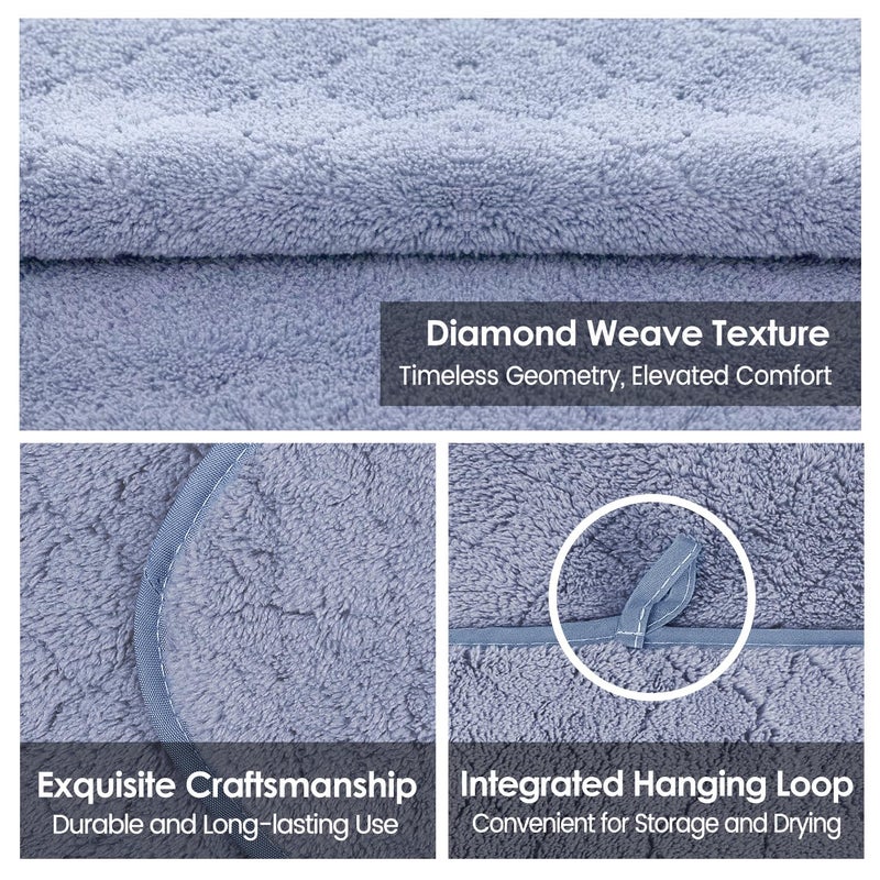 JML Microfiber Bath Towels, Ultra Soft, Super Absorbent, Fast Drying, No Fading, Large Body Towel Set for Shower, Gym, Suana, Sport, Travel, Fitness, SPA,Yoga (Coral Fleece Blue, 30 in x 60 in) - Image 4