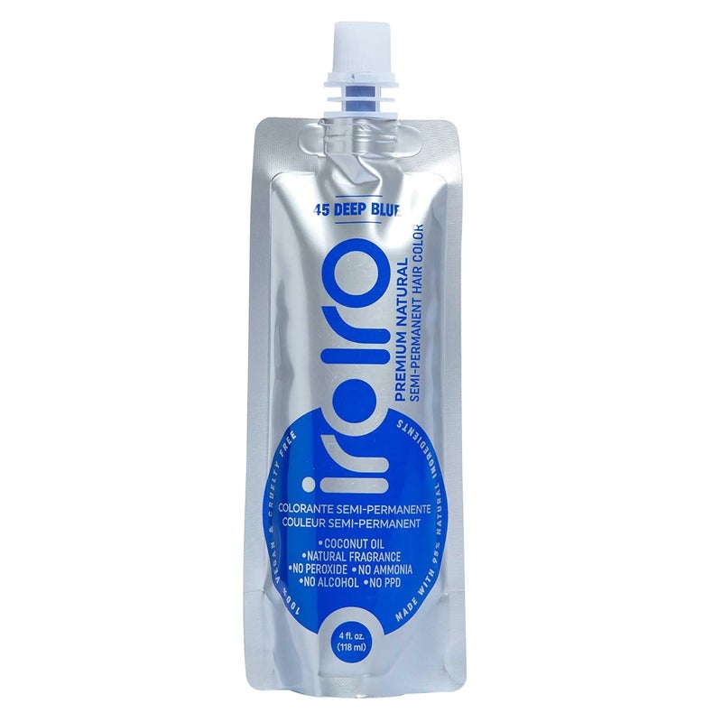 Iroiro IROIRO Premium Natural SemiPermanent Hair Color 45 Deep Blue 4oz 