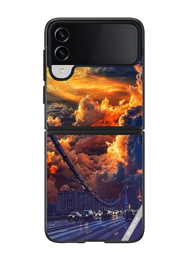 VR CREATIVE Protective Case Cover For Samsung Galaxy Z Flip4 Nature Scenery Design Multicolour - Image 1