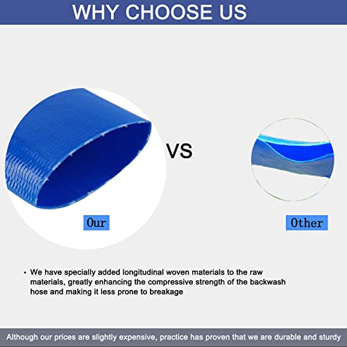 Eastrans 1 1/2 IN x 100 FT Pool Backwash Hose, Heavy Duty Flat Discharge Hose, Weather and Burst Resistant, Best Pool Hoses for Inground Pools, Pool Filter Hose & Pool Drain Hose - Image 5