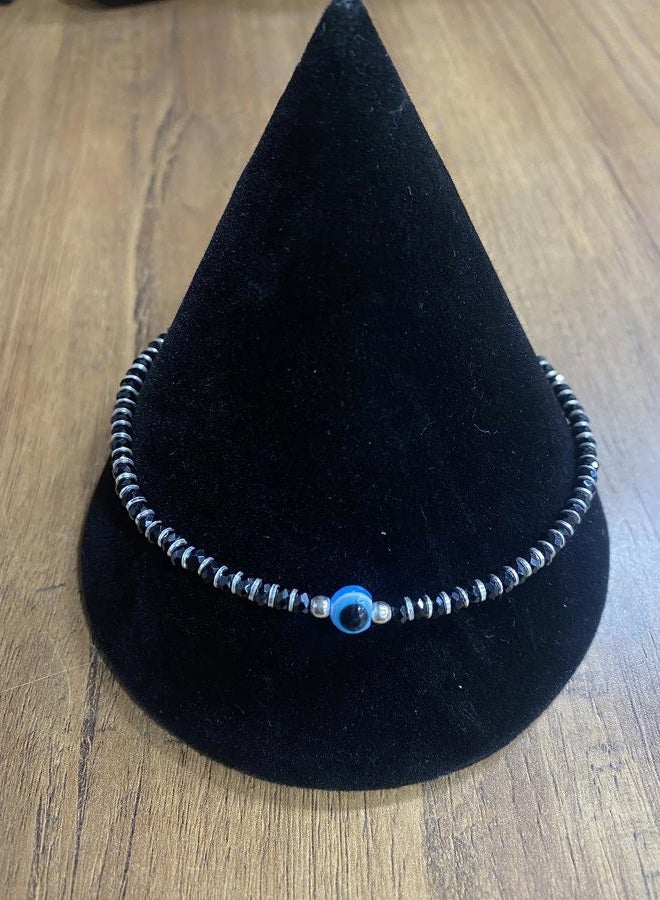 DARSHRAJ 925 Sterling Silver Handmade Crystal Nazariya Anklet For Girls|Women (Single Pic Of Anklet) (Sky Blue Evil Eye Ank) - Image 5