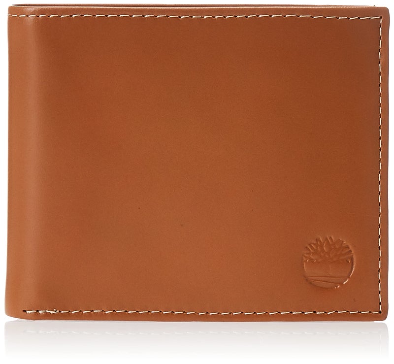 Timberland Men's Leather Wallet With Attached Flip Pocket, Tan (Cloudy), One Size - Image 1