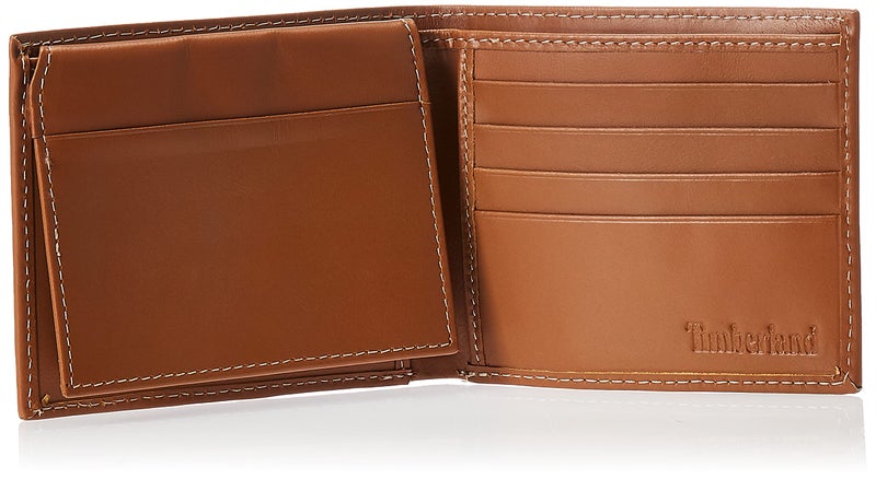 Timberland Men's Leather Wallet With Attached Flip Pocket, Tan (Cloudy), One Size - Image 4
