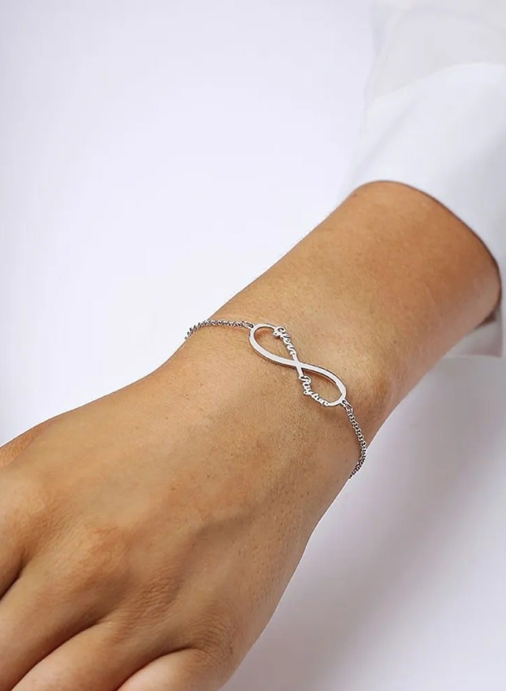 Silver 925 Personalized Infinity Name Bracelet
