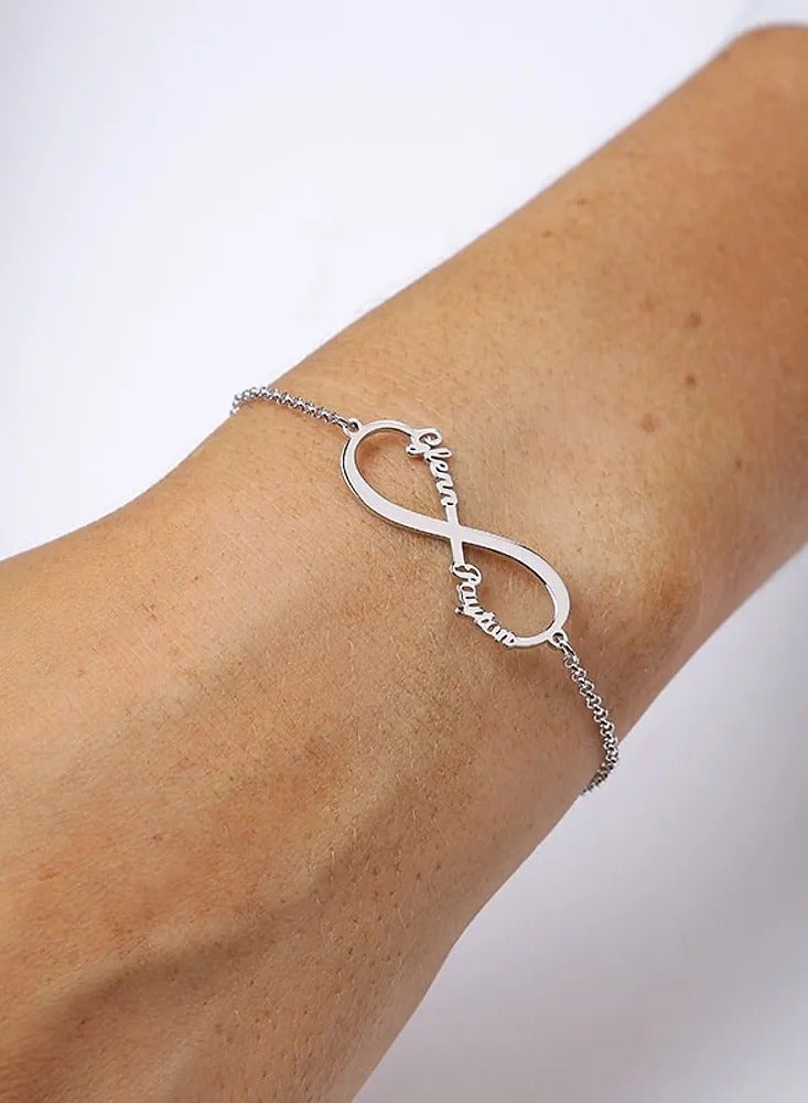 Silver 925 Personalized Infinity Name Bracelet