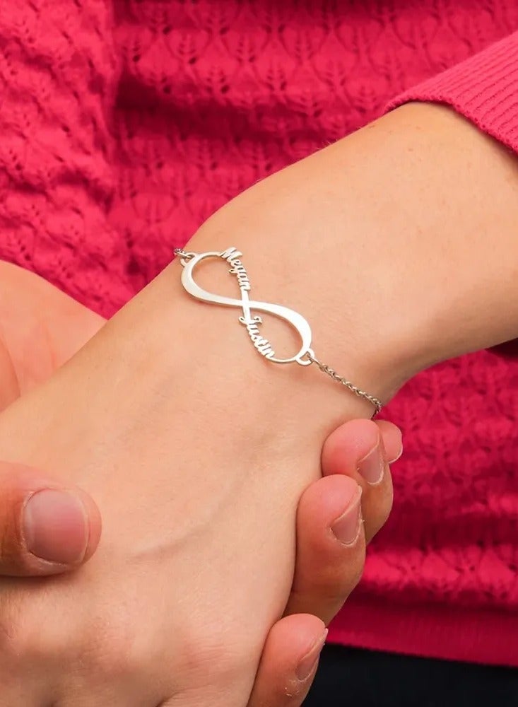 Silver 925 Personalized Infinity Name Bracelet
