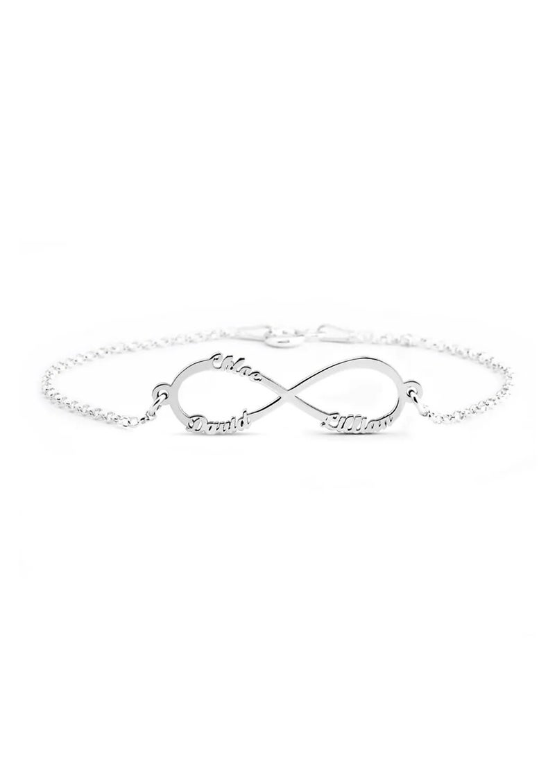 Silver 925 Personalized Infinity Name Bracelet