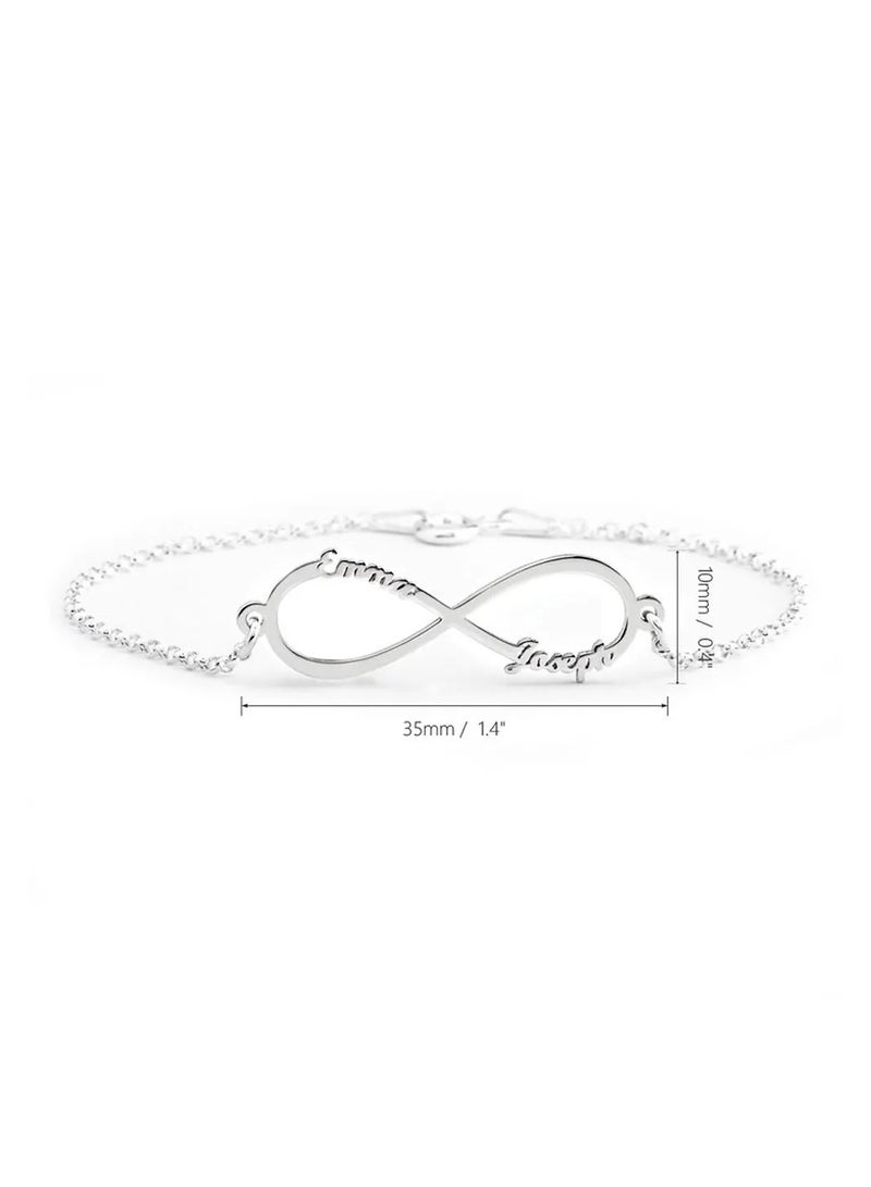 Silver 925 Personalized Infinity Name Bracelet