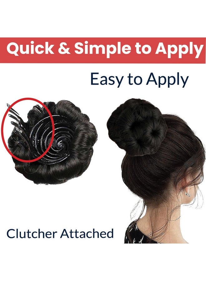 TEMPERIA Hair Buns for Women - Juda Accessories For Women - Hair Buns Clip - Artificial False Fake Hair Donuts Bun Maker Extension - Black - Pack of 1 - Image 4