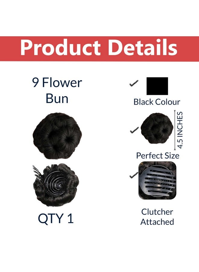 TEMPERIA Hair Buns for Women - Juda Accessories For Women - Hair Buns Clip - Artificial False Fake Hair Donuts Bun Maker Extension - Black - Pack of 1 - Image 2