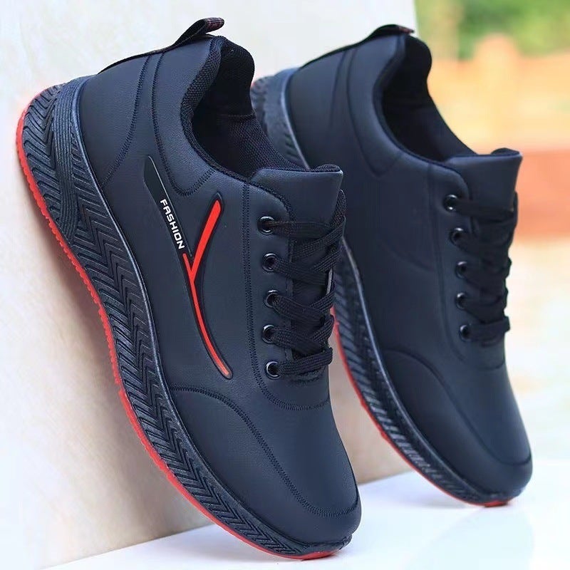 Leather Waterproof Non-Slip Fleece-Lined Warm Cotton Shoes Lightweight All-Match Casual Sneaker Wear-Resistant Dirty-Resistant Work Shoes - Image 5