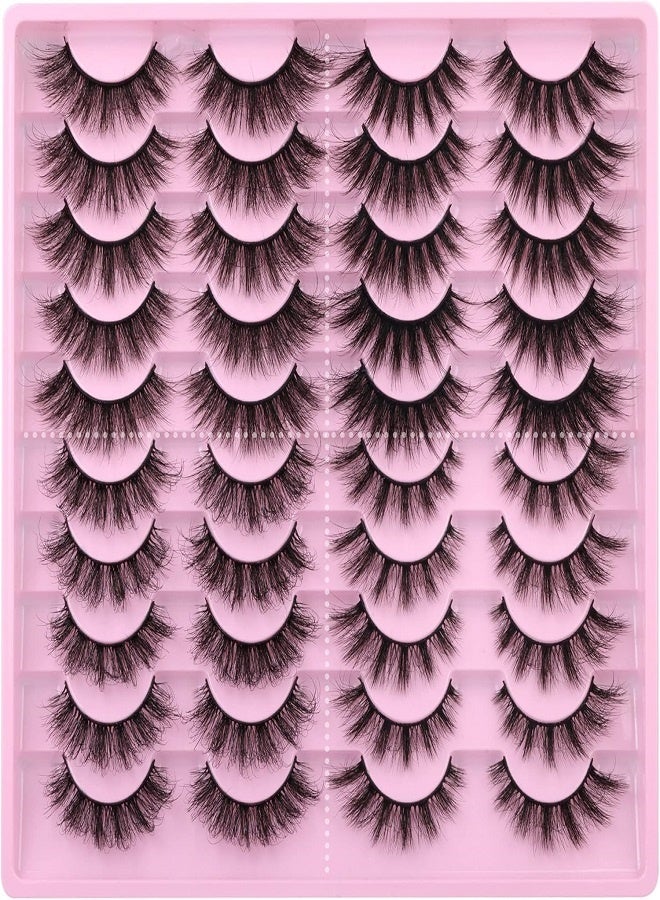 Shein Mink False Eyelashes - 20 Pairs of Natural-Looking Fluffy Mink Lashes, Soft Cat Eye Lashes, Reusable - Image 1