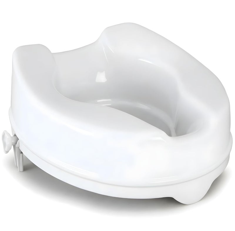MCP Commode height Raiser/Toilet Seat Elevator riser without Lid plastic, portable, lightweight extender commode seat (White, 6 Inch) - Image 1