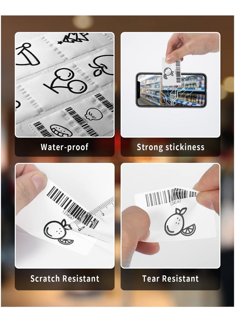 phomemo - 3 Rolls Multi-Purpose Square Self-Adhesive Label for M110/ M120/ M200/ M220/ M221 Label Printer, 40x30mm, 230 Labels/Roll (White) - Image 1