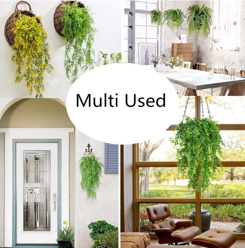 WYTE ORIGIN Plastic 2Pcs Artificial Hanging Plants Fern Vine - Fake Ivy Leaves Decoration for Indoors & Outdoors,Faux Foliage Greenery Decor for Living Room,Balcony,Garden,Bedroom (2Pcs) (Grass Fern) - Image 5