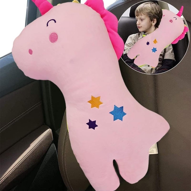 DAGDIYA DAGDIYA Seatbelt Pillow for Kids - Comfortable Car Seat Belt Cushion & Headrest Support - Pink Shoulder Pad & Strap Adjuster for Children & Baby - Safe Travel Accessory - Image 3