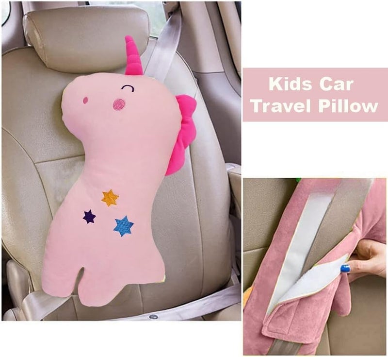 DAGDIYA DAGDIYA Seatbelt Pillow for Kids - Comfortable Car Seat Belt Cushion & Headrest Support - Pink Shoulder Pad & Strap Adjuster for Children & Baby - Safe Travel Accessory - Image 4