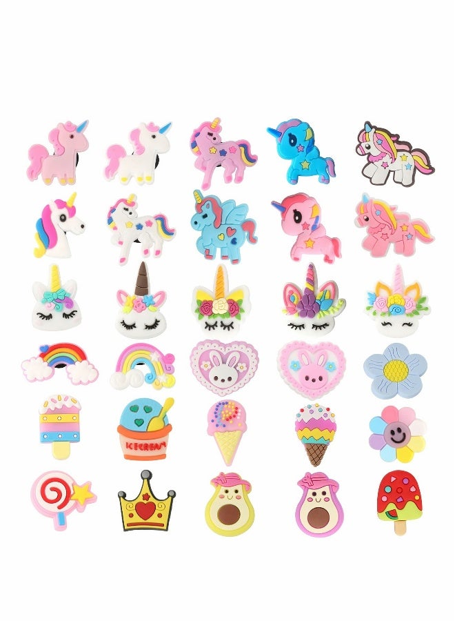 50 Pcs Croc Charms Unicorn Shoe Decoration Charms Crocs Pins Crocs Accessories - Image 2