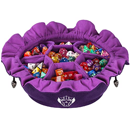 CardKingPro Immense Dice Bags with Pockets  Purple  Capacity 150 Dice  Great Organizer for Dice Hoarders Perfect for Dungeons and Dragons Patented Design - Image 1