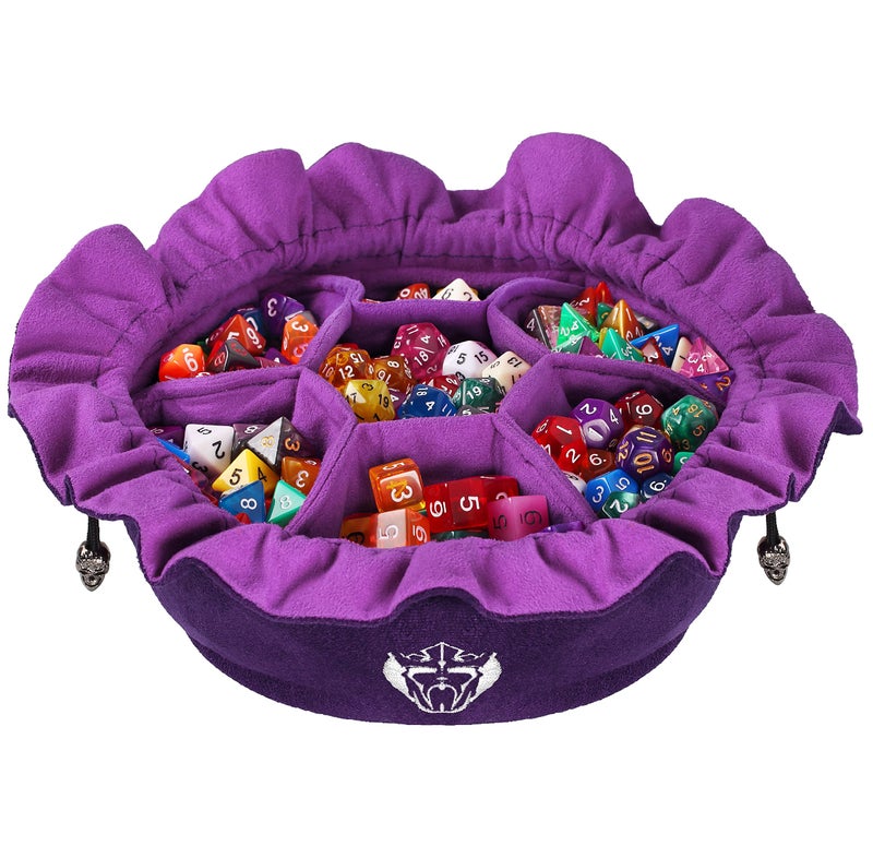 CardKingPro Immense Dice Bags with Pockets  Purple  Capacity 150 Dice  Great Organizer for Dice Hoarders Perfect for Dungeons and Dragons Patented Design - Image 2