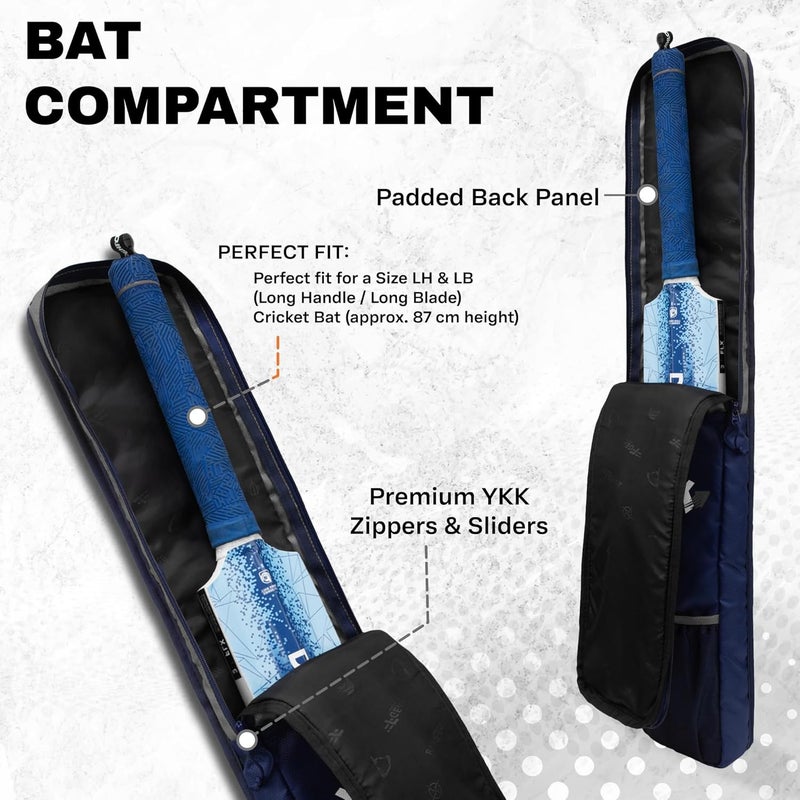 WHACKK Hayden Grey Cricket Bat Cover Polyester Material, Premium Full Size Cover for Wooden and Plastic Bats with Heavy Duty Stitched Strap - Made in India - Image 4