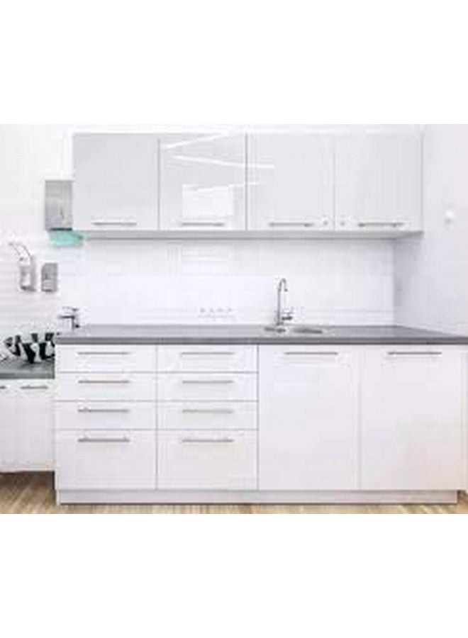 ويسدم ورق حائط ذاتي اللصق وقابل للإزالة مقاوم للماء ورق كونترتوب ورق اتصال للخزانة وأثاث سطح المطبخ من الفينيل (24 × 100 بوصة أبيض لامع) - Image 3