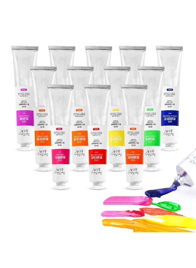 PAUL RUBENS Oil Paint, 12 Neon Colors with High Saturation, 50ml Large Tubes, Faster Drying Time, Art Supplies for Artists, Students, Beginners - Image 1
