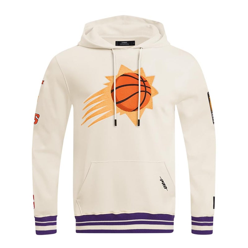 Pro Standard Mens NBA Phoenix Suns Retro Classics Pull Over Hoodie Eggshell/Purple M - Image 1