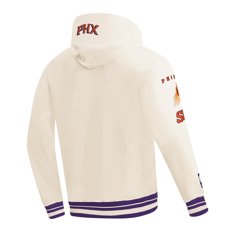 Pro Standard Mens NBA Phoenix Suns Retro Classics Pull Over Hoodie Eggshell/Purple M - Image 4