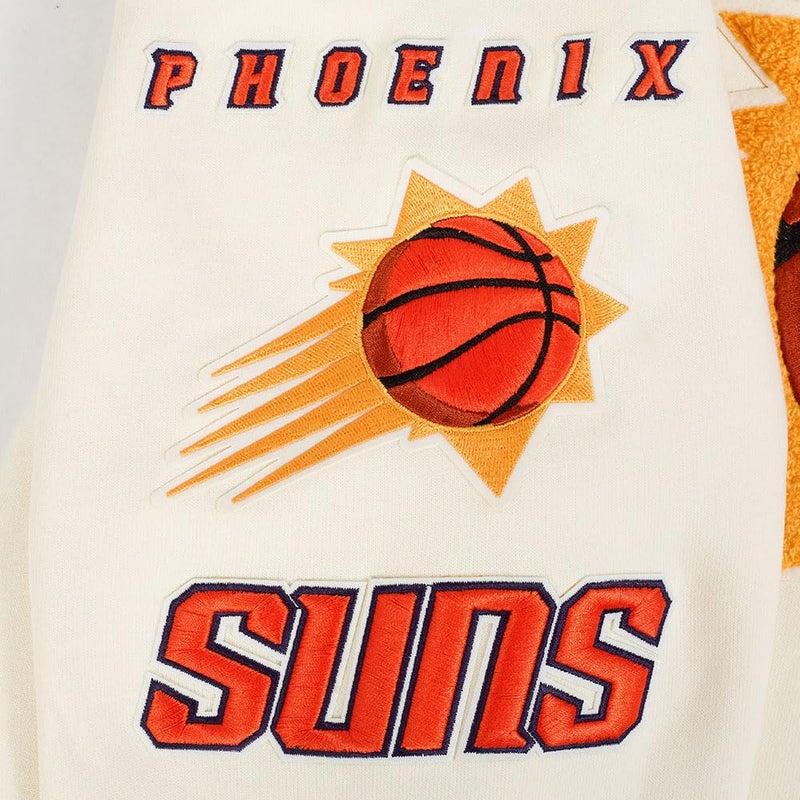 Pro Standard Mens NBA Phoenix Suns Retro Classics Pull Over Hoodie Eggshell/Purple M - Image 5