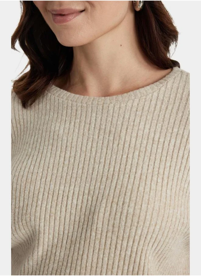 DeFacto Relax Fit Crew Neck Long Sleeve T-Shirt by Styli