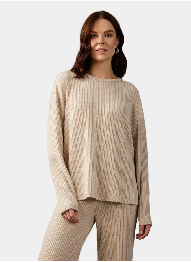 DeFacto Relax Fit Crew Neck Long Sleeve T-Shirt by Styli