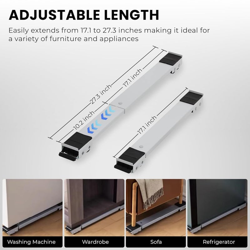 ROBUSTT Heavy Load Furniture Lifter Mover Tool Set - Moving Roller Wheel Set Easy and Safe Shifting Slider Tools for Washing Machines, Fridge, Sofa, Table, Cupboard - Pack of 5 - Image 4